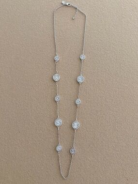 Silver Necklace with Geometric Pattern
